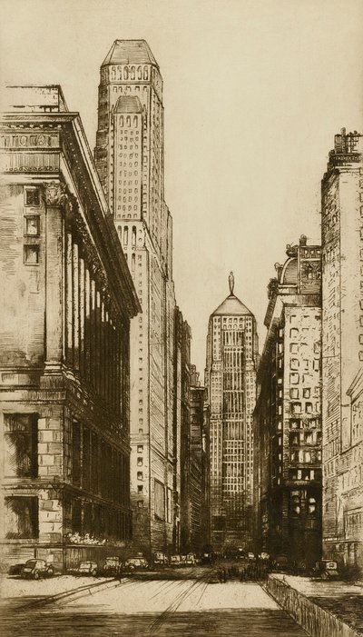 Chicago, het hart van Chicago (avond) door Donald Shaw MacLaughlan