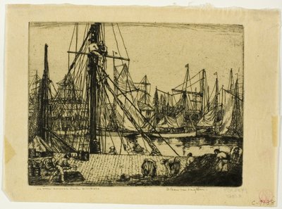 Vissersboten, Boulogne-sur-Mer door Donald Shaw MacLaughlan