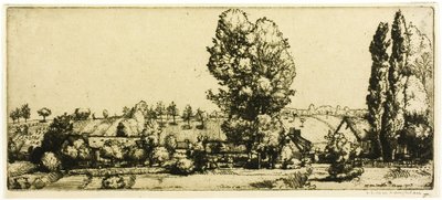Landschap, Poigny door Donald Shaw MacLaughlan