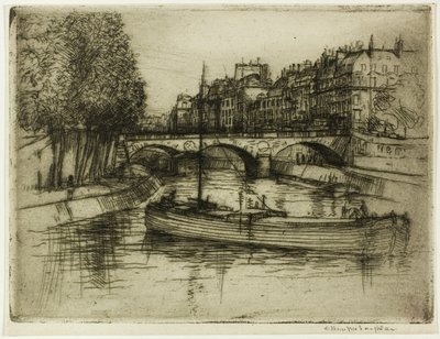 Le Pont St. Michel, Parijs door Donald Shaw MacLaughlan