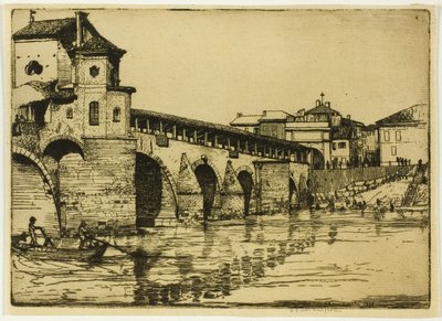 Ponte Ticino, Pavia door Donald Shaw MacLaughlan