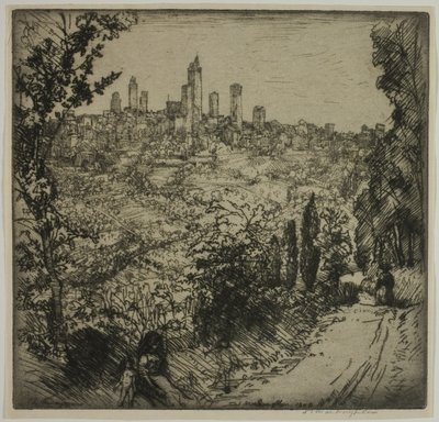 San Gimignano door Donald Shaw MacLaughlan