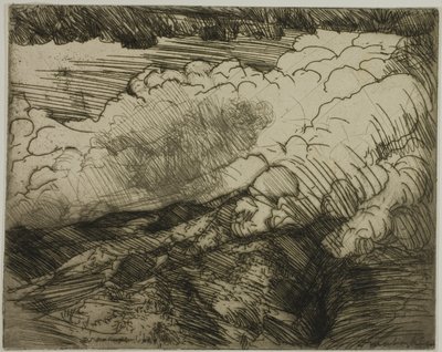 Storm in de Alpen, Zwitserland door Donald Shaw MacLaughlan