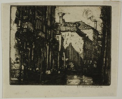 Het donkere kanaal, Venetië door Donald Shaw MacLaughlan