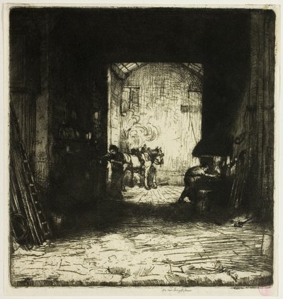 De kleine smederij door Donald Shaw MacLaughlan
