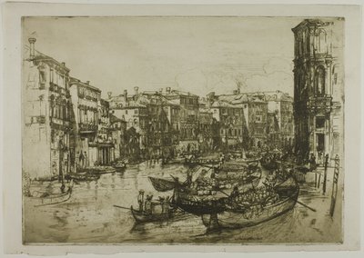 De Markt, Venetië door Donald Shaw MacLaughlan