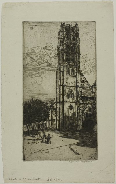 Tour St. Laurent, Rouen door Donald Shaw MacLaughlan