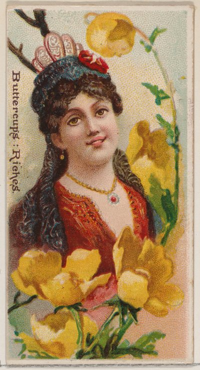 Boterbloemen: Rijkdom, uit de serie Floral Beauties and Language of Flowers, 1892 door Donaldson Brothers