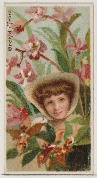 Orchidee: Vertrouwen, uit de serie Floral Beauties and Language of Flowers N75 voor Duke merk door Donaldson Brothers