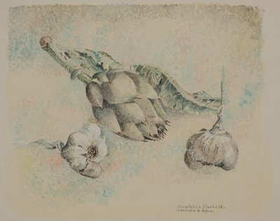Artisjokken en knoflook door Donatella Merlo