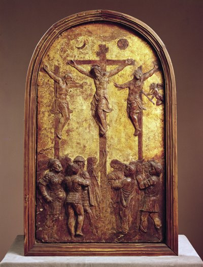 Kruisiging, derde kwart van de 15e eeuw of 19e eeuw (papier-maché) door Donatello