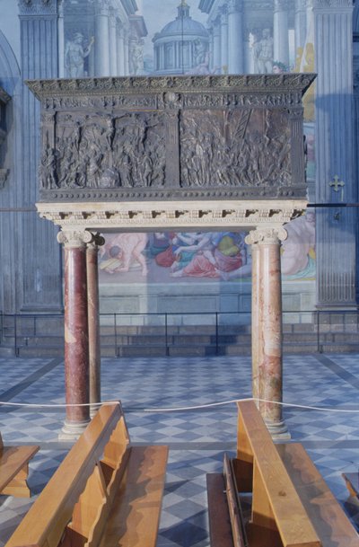 Preekstoel aan de noordkant van het schip, 1465 door Donatello