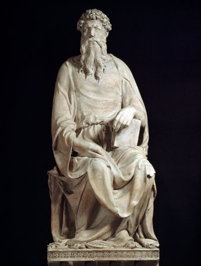 Sint Jan Evangelist. Marmeren Beeldhouwwerk door Donatello