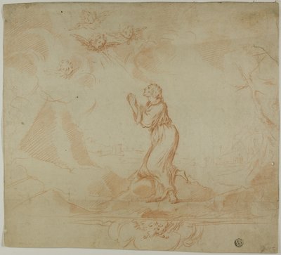 Vrouw in extase en Putti door Donato Creti
