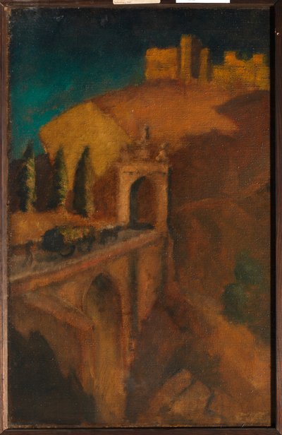 Berglandschap met brug, c. 1910 door Dora (attr. to) Carrington