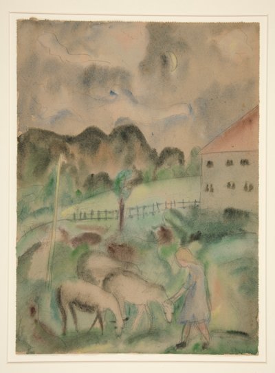 Jong Meisje en Schaap door Dora Bromberger