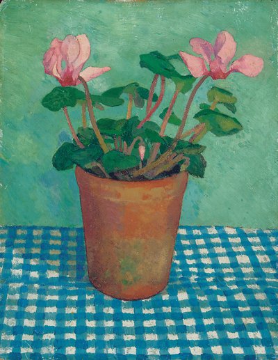 Cyclamen in een pot door Dora Carrington