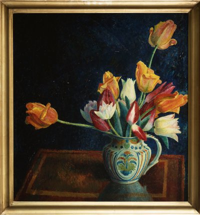 Tulpen in een Staffordshire kan door Dora Carrington
