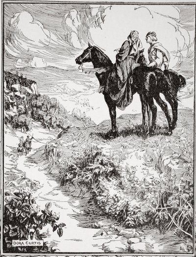 Terwijl ze wachten op de kleine bosheuvel, 1905 door Dora Curtis