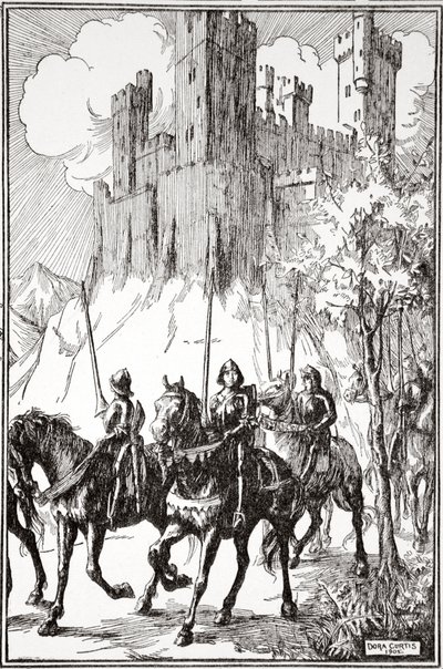Sir Galahad in de Abdij door Dora Curtis