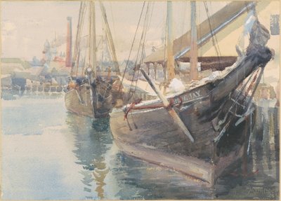 Schepen aan de Kade door Dora Louise Murdoch