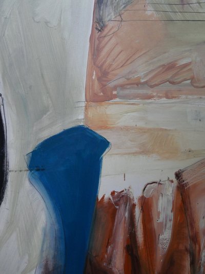 Abstracte blauwe aardvormen door Doris Schmitz