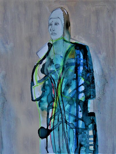 Abstract vrouwelijk portret door Doris Schmitz