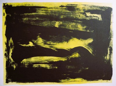 Vetgekleurd geel, donker, abstract door Doris Schmitz