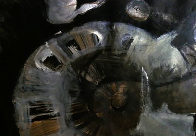 Donkere abstracte werveling door Doris Schmitz