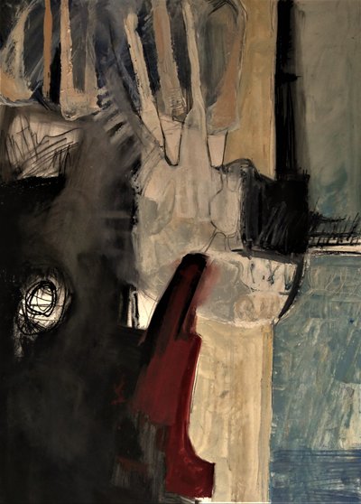 Dramatisch abstract rood door Doris Schmitz