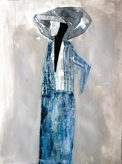 Elegante vrouw in het blauw door Doris Schmitz