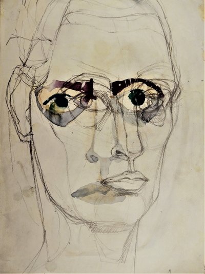 Portret met intense blik door Doris Schmitz