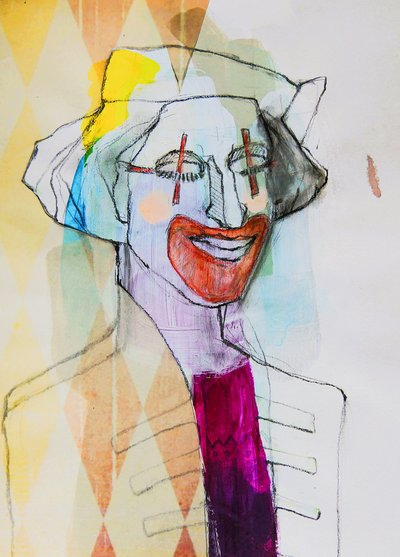 Eigenzinnig clownportret door Doris Schmitz