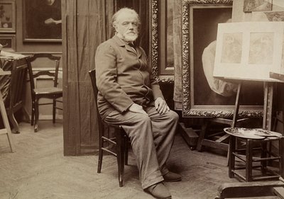 Portret van een Schilder in zijn Atelier door Dornac