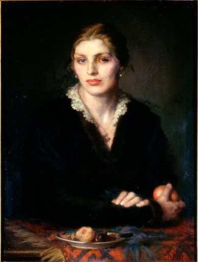Dame met Fruit Gladys Holman Hunt, 1917 door Dorothea Landau