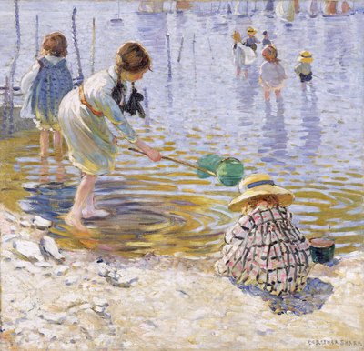 Aan de kust (olieverf op doek) door Dorothea Sharp
