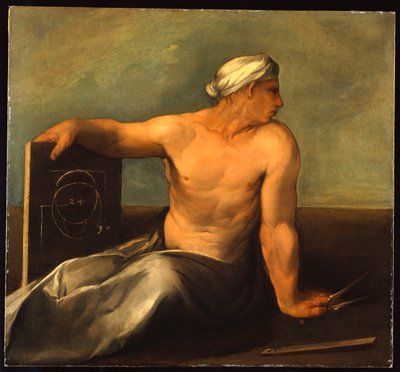 Een Personificatie van Geometrie door Dosso Dossi
