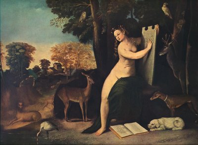Circe en Haar Geliefden in een Landschap door Dosso Dossi