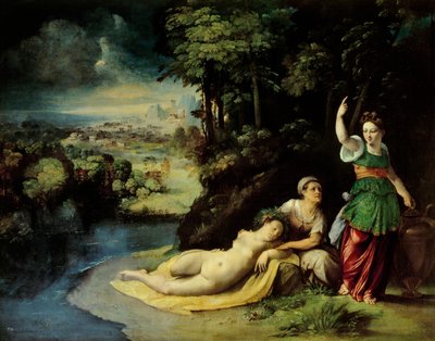 Diana en Callisto, circa 1528, door Dosso Dossi door Dosso Dossi