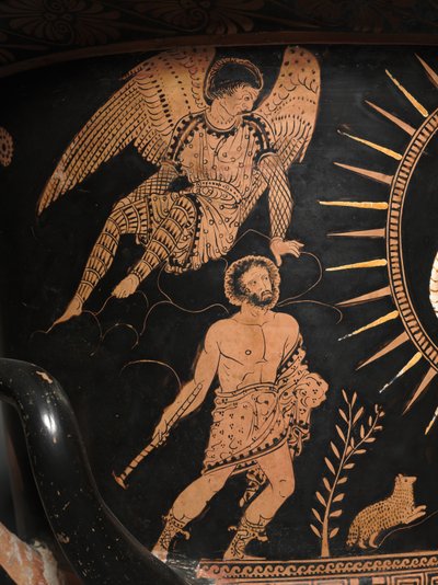 (detail) van een roodfiguren lekythos door Douris