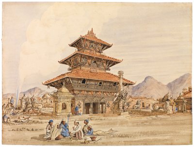 Tempel van Devi, Patan, Nepal, 1850s door Dr. Henry Ambrose Oldfield