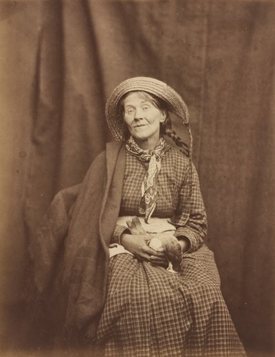Vrouw met een dode vogel, Surrey County Asylum, ca. 1855 door Dr Hugh Welch Diamond