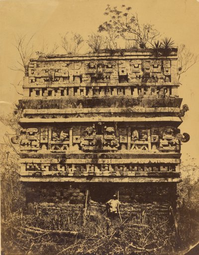 Chichén-Itzá: Rechter vleugel van het nonnenpaleis door Désiré Charnay