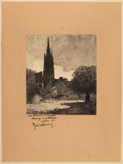 Dorpsscène door Désiré Lucas