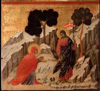 Verschijning van Jezus aan Maria Magdalena na de opstanding. Maesta altaarstuk door Duccio di Buoninsegna