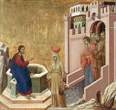 Christus en de Samaritaanse Vrouw door Duccio di Buoninsegna