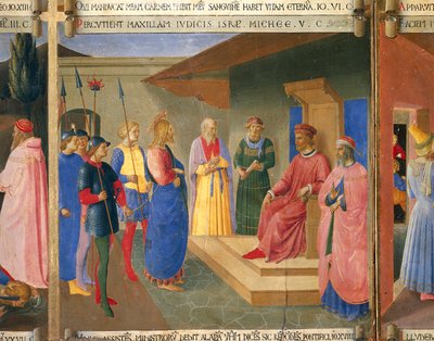 Christus voor Kajafas, (detail) door Duccio di Buoninsegna