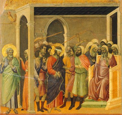 Christus bespot (Cristo percosso) (detail) door Duccio di Buoninsegna