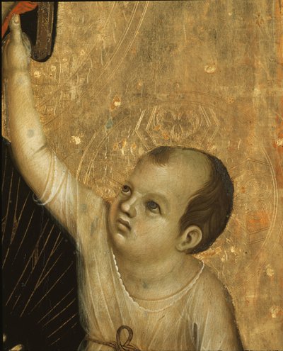 Crevole Madonna: Detail van het Kind door Duccio di Buoninsegna