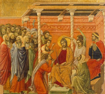 Kroning met doornen (detail) door Duccio di Buoninsegna